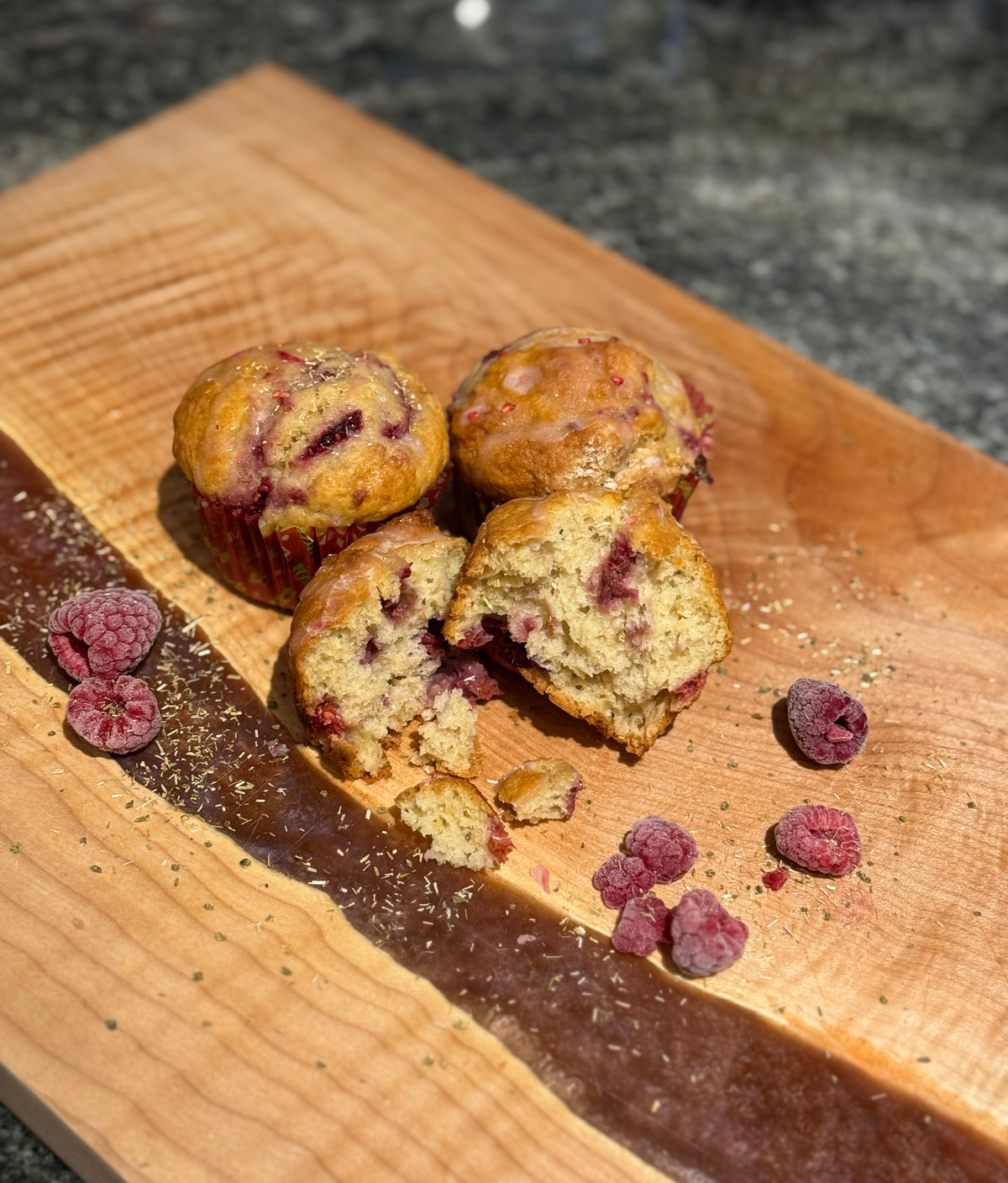 Raspberry Chamomile Muffins