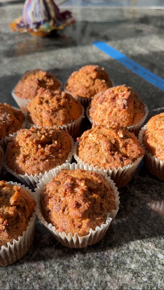 Rainy Day Carrot Pecan Muffins